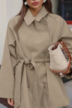 Vintage Khaki Belted Trench Midi Coat image 4