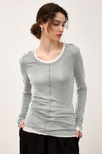 Tencel Wool Blend Round Neck Knit Top image 13