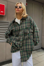 Plaid Striped Mid-Length Blouse image 10
