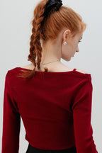 Burgundy Mock Two Piece Knit Top image 9