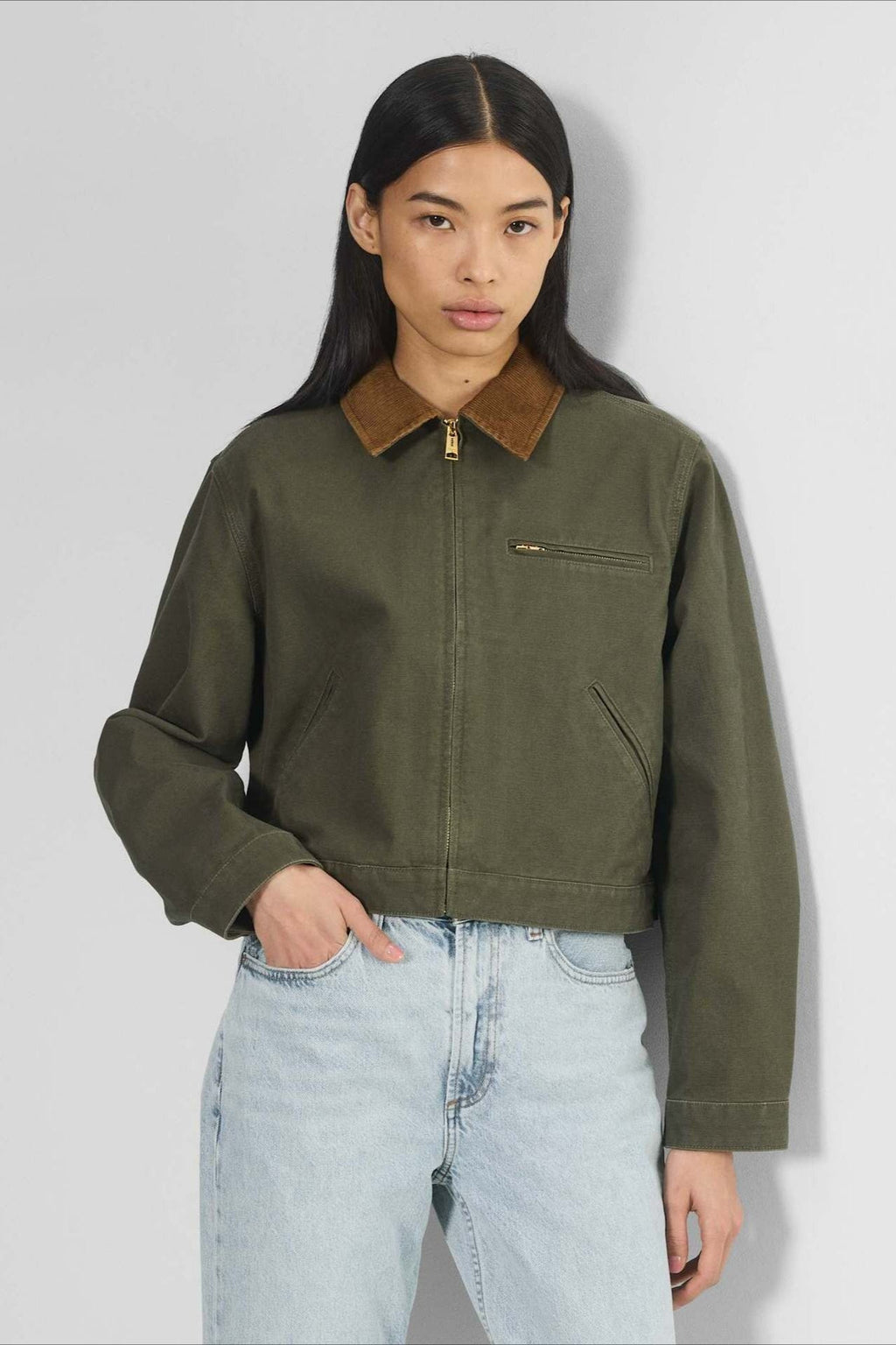 Cropped Utility Workwear Jacket image 8