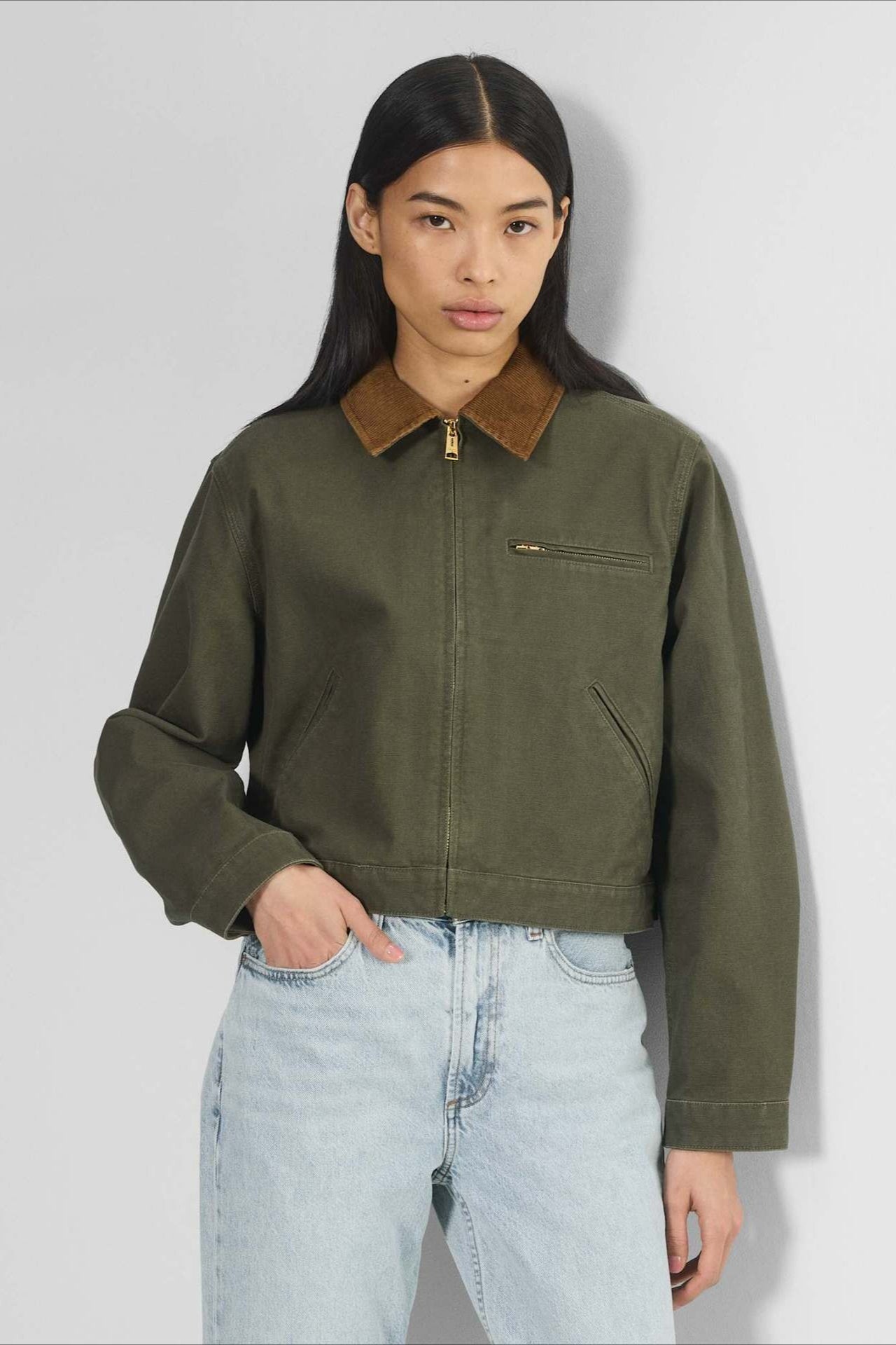 Cropped Utility Workwear Jacket image 8