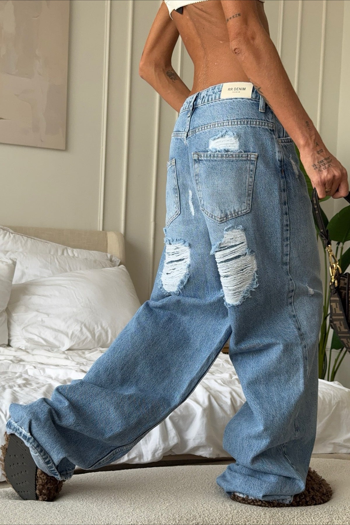Vintage Heart Ripped Wide-Leg Jeans image 2