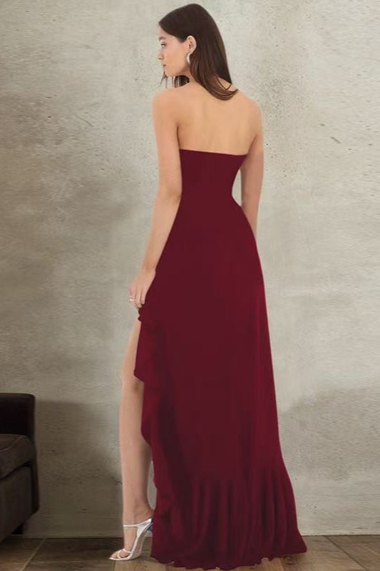 Ruffled Bustier Side Slit Formal Dress image 6