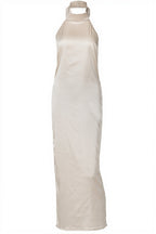 Chic Solid Satin Halter Neck Backless Maxi Dress image 5
