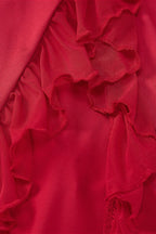 Ribbon Ruffle Splice Slit Maxi Dress image 13
