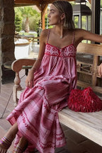 Boho Spaghetti Strap Tassel Boho Dress image 14