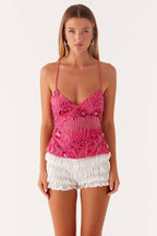 Beaded Exquisite Heavy Work One-Piece Cami Top image 10