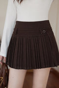 Solid Wool Pleated High Waist Skirt image 3