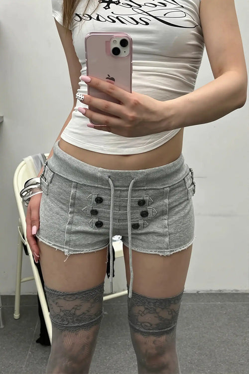 Chic Y2K Streetwear Distressed Denim Booty Shorts image 2