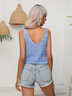 Thea Knit Tank detail view styled for Avrienne