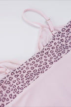 Sweet Leopard Patchwork Bow Lace Cami Top image 7
