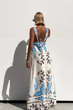 Sexy Floral Print Sleeveless Vacation Maxi Dress image 3