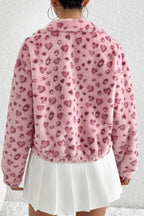 Cozy Heart Leopard Print Fleece Coat image 4
