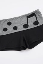 Casual Note Print Folded Waist Shorts image 5