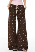 Polka Dot Print Loose Straight Casual Pants image 1