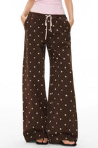 Polka Dot Print Loose Straight Casual Pants image 1