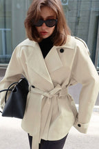 Belted Collared Loose Fit Jacket image 5