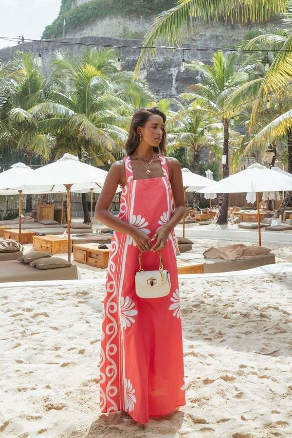 Off-shoulder Floral Print A-line Cami Maxi Dress image 1