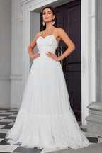 Spaghetti Bandeau Butterfly Tulle Elegant Reception Dress image 1