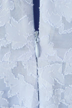 Romantic Blue Halter Jacquard Party Dress image 5