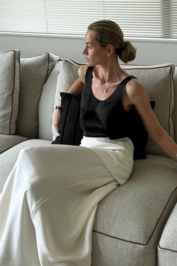 Vintage Satin High-Waist Maxi Skirt image 3