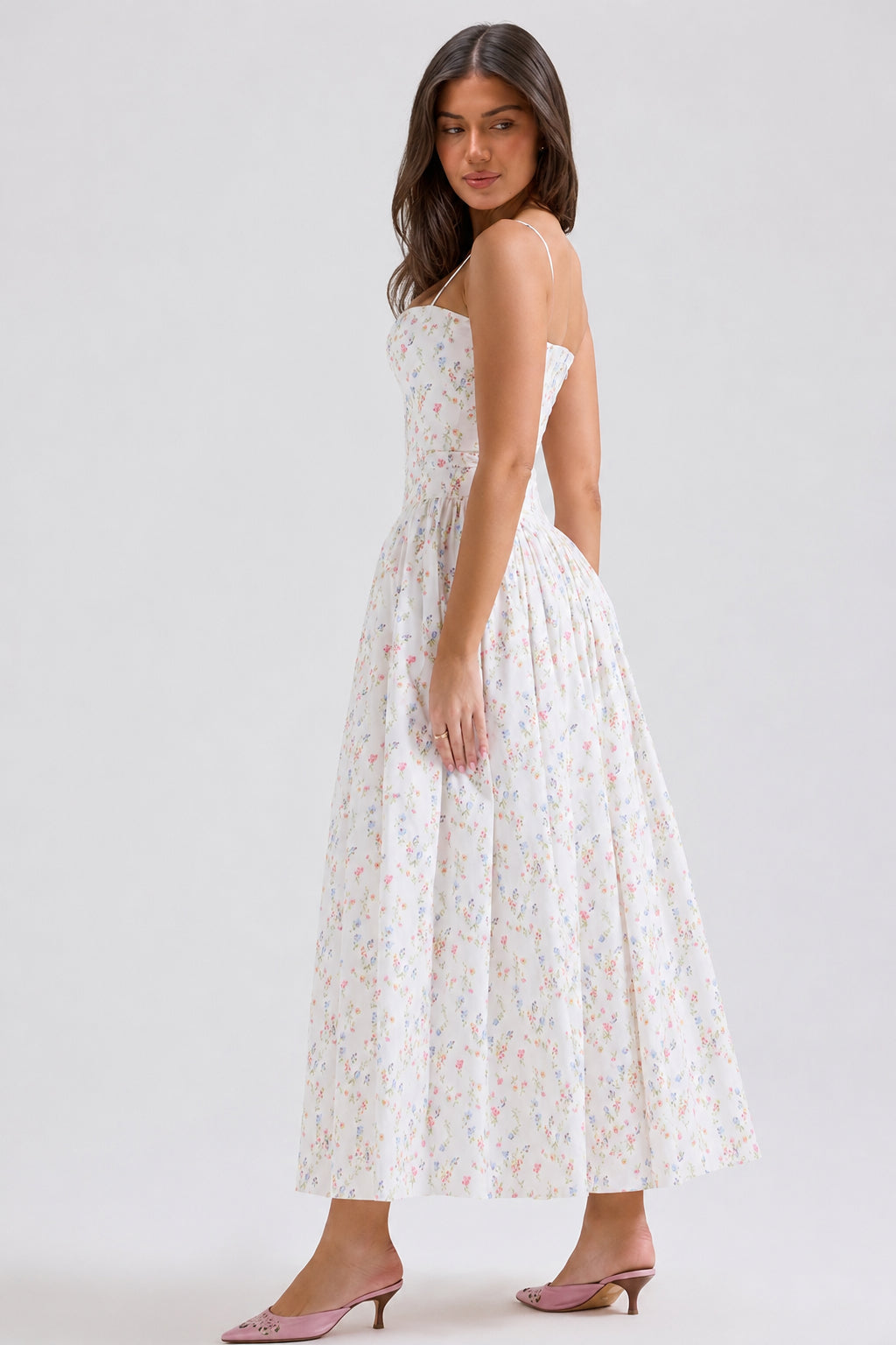 Sexy Floral Cami Bodycon Maxi Dress image 9