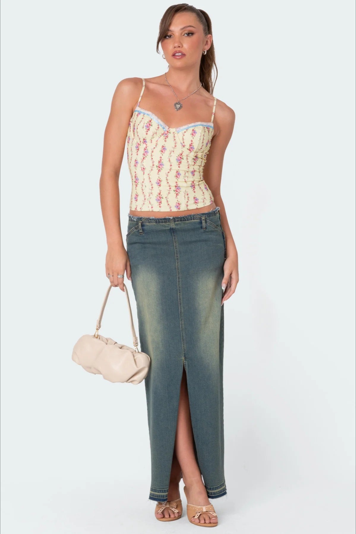 Vintage Chic Floral Crop Cami Top image 3