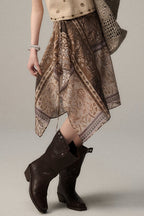 Retro Printed Overlap Midi Skirt image 2