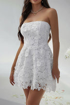 Solid Bustier Embroidered Cocktail Dress image 6