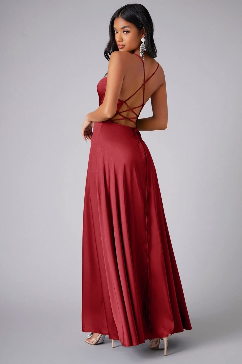 Elegant Spaghetti Strap Ruched Formal Dress image 7
