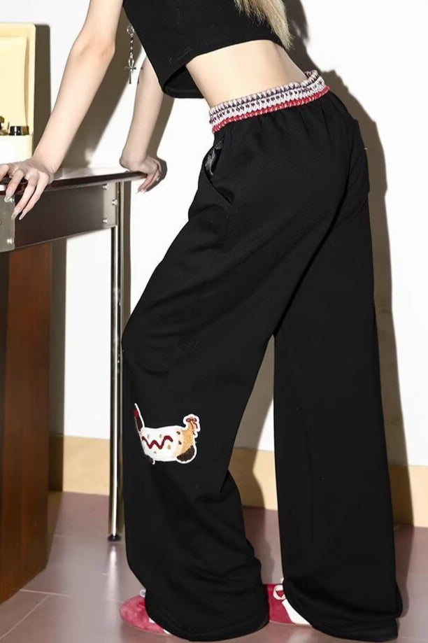 Print Loose Straight Leg Sweat Pants image 8