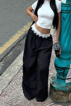 Street Style Lace-Panel Cargo Pant image 2