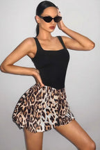 U-Neck Leopard Print Backless Bodycon Mini Dress image 1