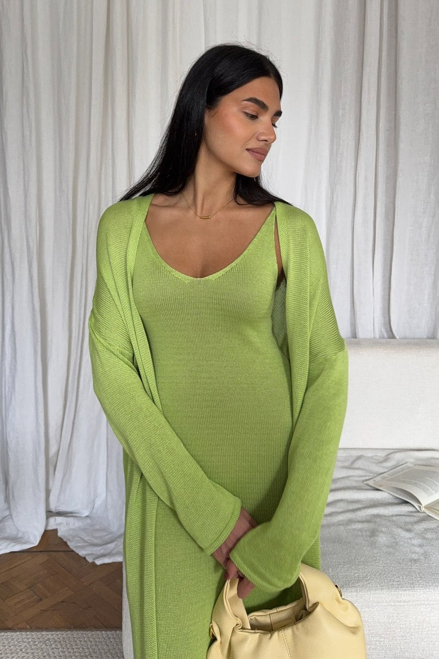 Solid V Neck Cotton Knit Bodycon Two Piece Set image 17