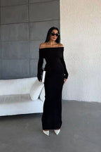 Striped Off Shoulder Sweater Dress image 4
