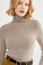 Ribbed Turtleneck Long-Sleeve Slim Stretch Knit Top image 6
