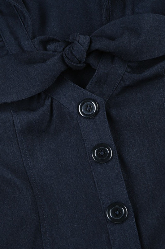 Commuter Preppy Bow Tie Button Down Blouse image 5