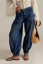 Loose Cuffed Ruched Tie Jeans image 4