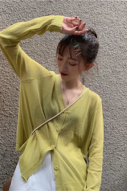 V-Neck Lightweight Knit Cardigan image 22