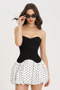 Polka Dot Strapless Bodycon Mini Dress image 1