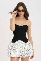Polka Dot Strapless Bodycon Mini Dress image 1