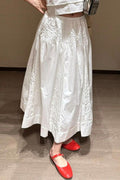 Sweet High Waist Unique Youthful White Maxi Skirt image 1