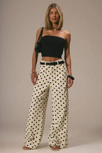 Polka Dot Loose Mid Rise Jeans image 1