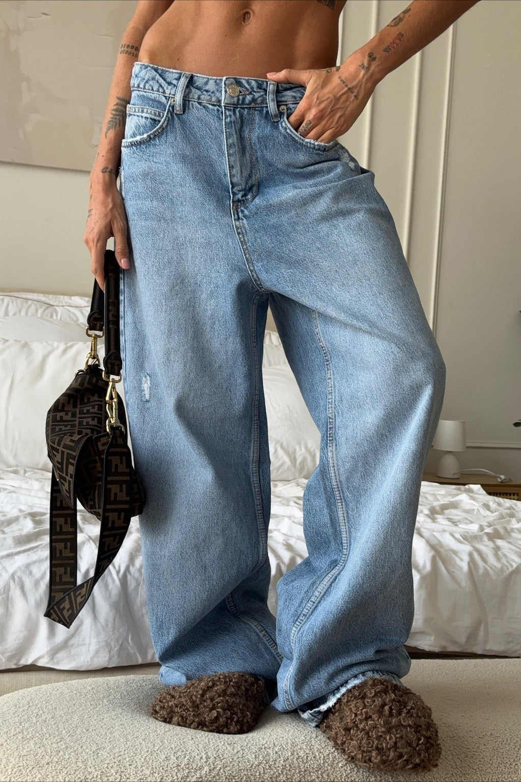 Vintage Heart Ripped Wide-Leg Jeans image 1