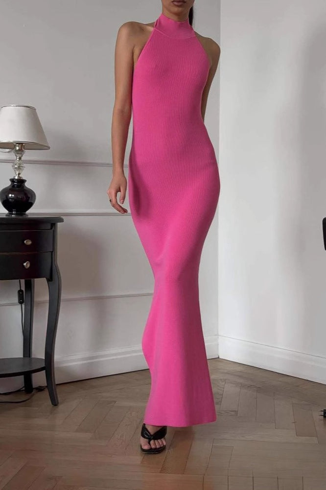 Sexy Bodycon Halter Maxi Dress image 4