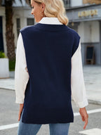 Bianca Sweater Vest detail view styled for Avrienne