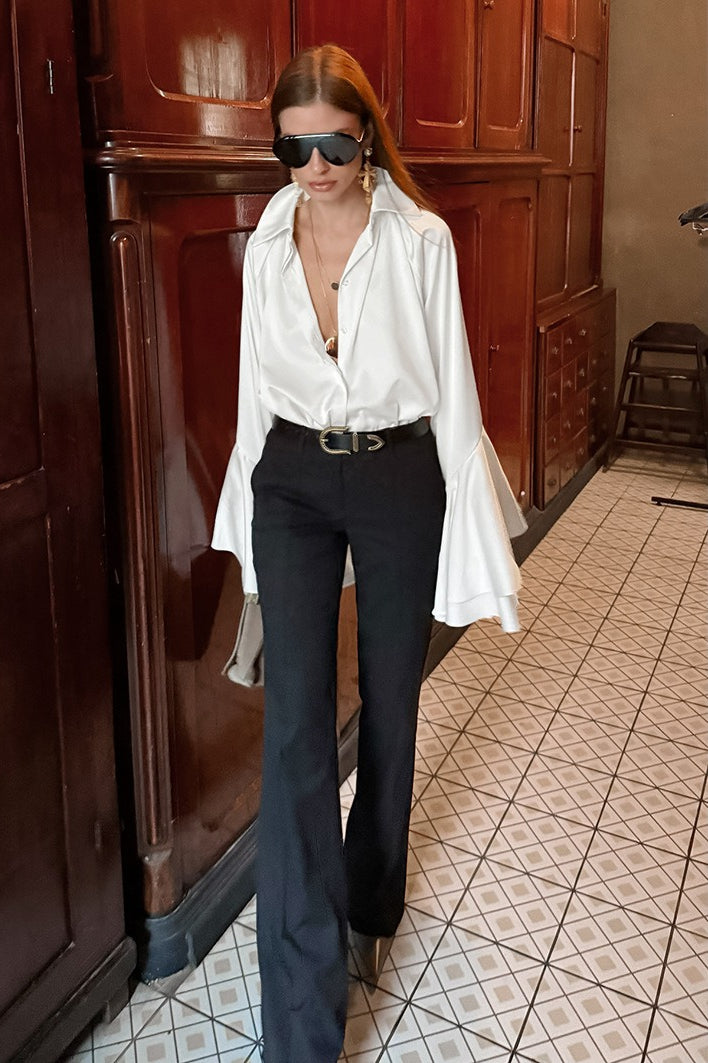 Chic Satin Long Sleeve Elegant Blouse image 4