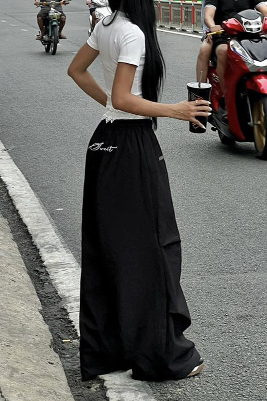 Street Style Lace-Panel Cargo Pant image 3