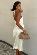 Chic Solid U Neck Halter Backless High Rise Skirt Sets image 1